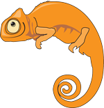 orange chameleon cartoon
